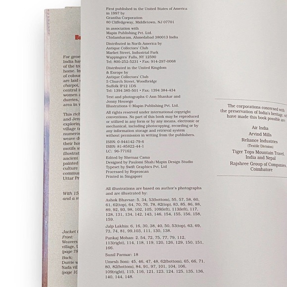 Bridal Durries of India by Ann Shankar & Jenny Housego (2006 Hardcover) Fine VG+ - Picture 2 of 4